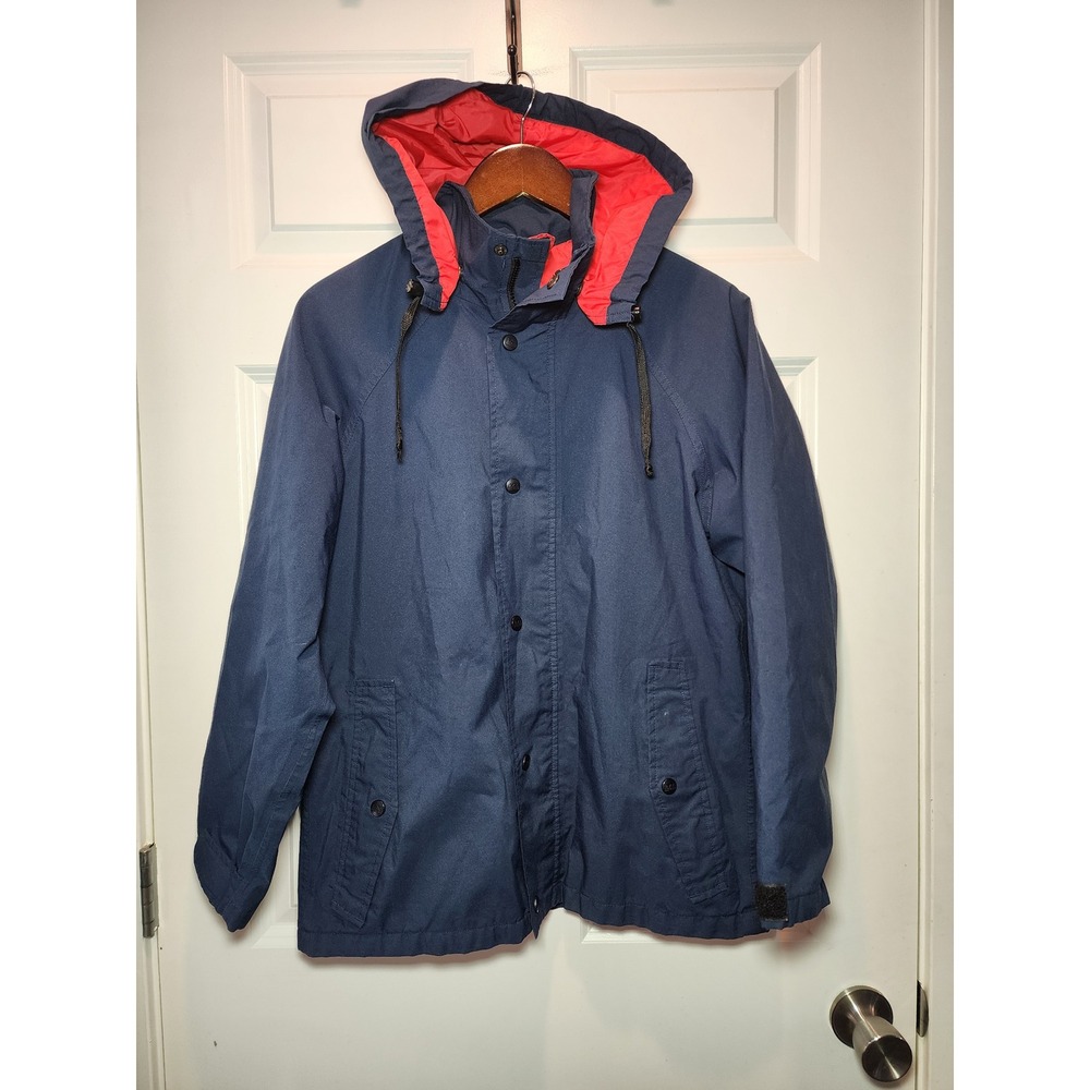 Vintage 80s REI Gore-Tex Mountain Parka Navy Blue Red Lining Gorpcore Jacket XS